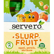 Servero Appel Perzik Abrikoos knijpfruit 4x90g