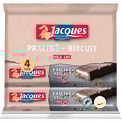 Jacques Praliné Biscuit Melk chocolade 4x46g