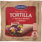 Santa Maria Tortilla Super Soft Large Wheat & Whole Wheat 371g