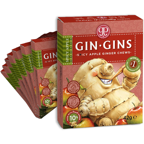 24st The Ginger People Gin Gins Spicy Apple Ginger Chews 42g