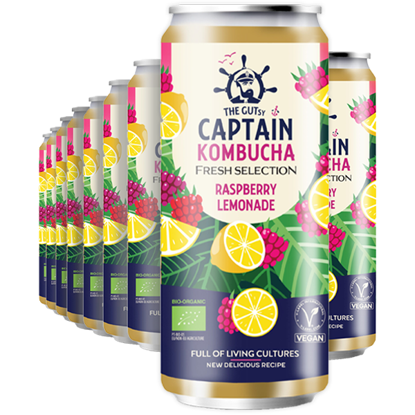 12st The Gutsy Captain Kombucha Fresh Raspberry Lemonade 250ml