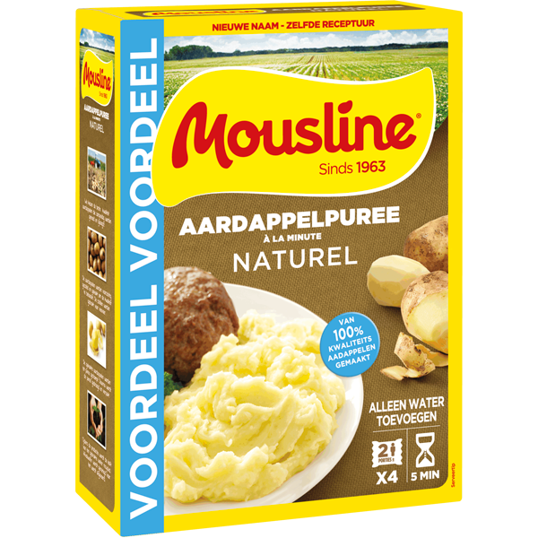 Mousline Aardappelpuree à la Minute Naturel 4x89g