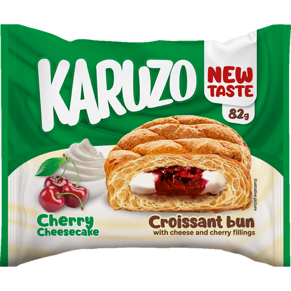 Karuzo Cherry Cheesecake Croissant Bun 82g