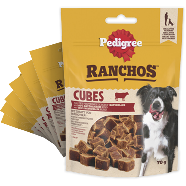 7st Pedigree Ranchos Cubes Hondensnacks Kip 70g