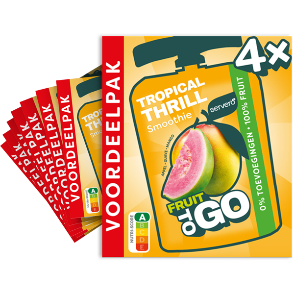 8st Servero Fruit to go Tropical Thrill Knijpfruit 4x100g