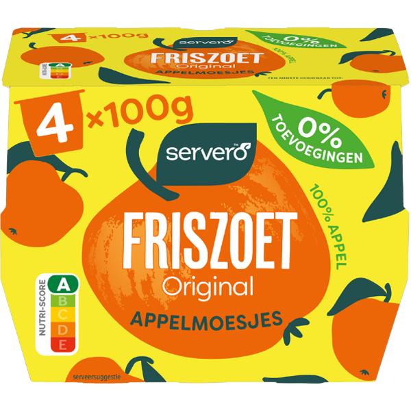 Servero Original Appelmoes Cups 4x100g