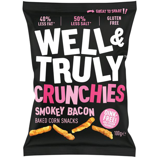 Well&Truly Crunchies Smokey Bacon 100g