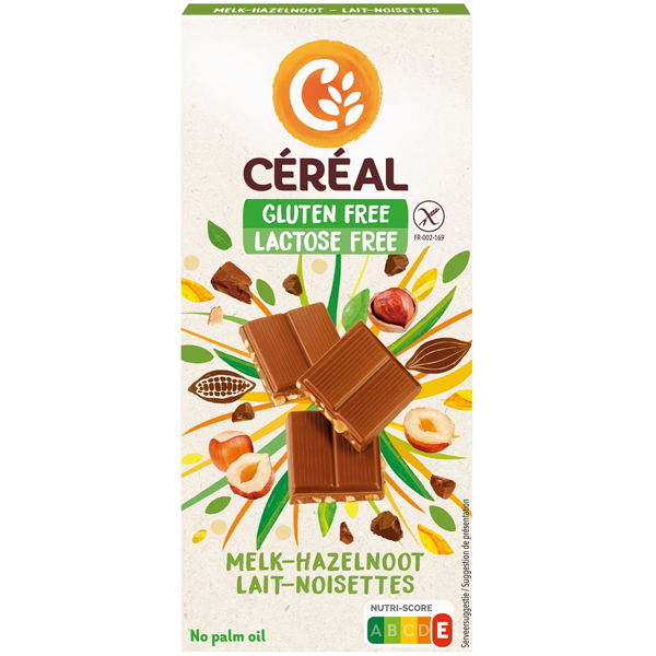 Céréal Melk-Hazelnoot Chocolade Reep 100g