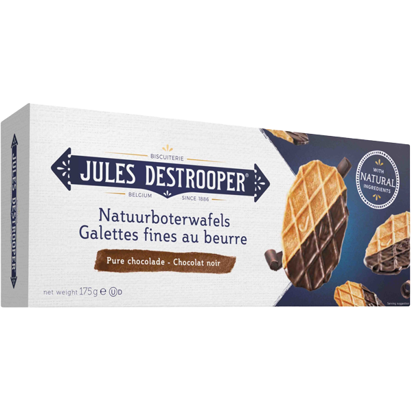 Jules Destrooper Natuurboterwafels Pure chocolade 100g