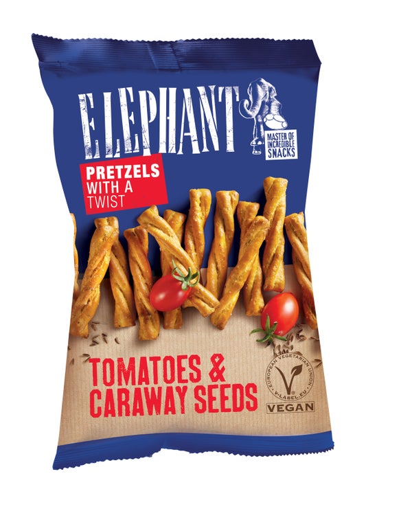 Elephant Pretzels With a Twist tomaat karwijzaad 160g