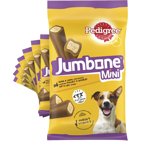 8st Pedigree Jumbone Mini Kip & Lam Hondensnack 160g