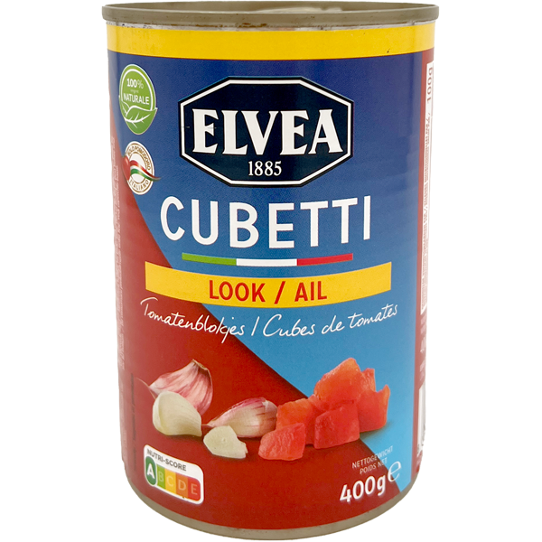 Elvea Cubetti Tomatenblokjes Knoflook 400g