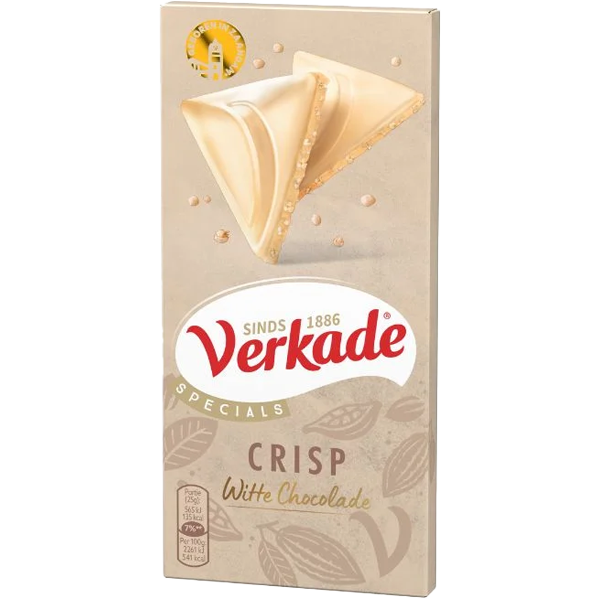 Verkade crisp witte chocolade 90g