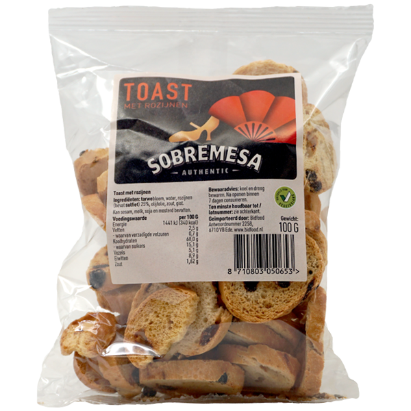 Sobremesa Toast met rozijnen 100g