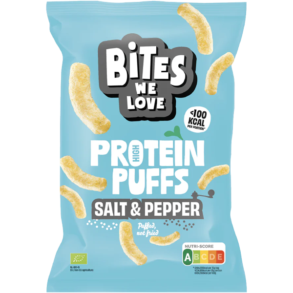 BitesWeLove Protein Puffs Salt & Pepper 75g