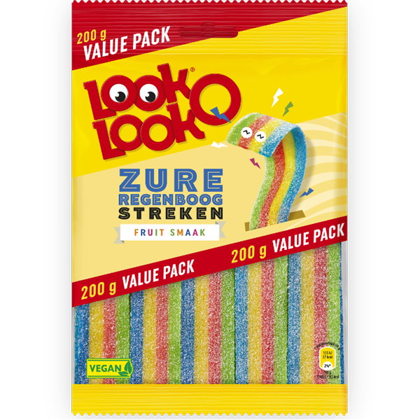 Look-O-Look Zure Regenboog Streken 200g