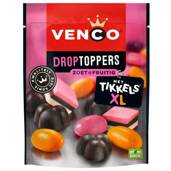 Venco DropToppers Zoet & Fruitig 225g