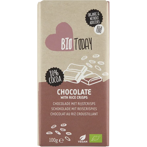 BioToday Chocolade met Rijstcrisps 100g