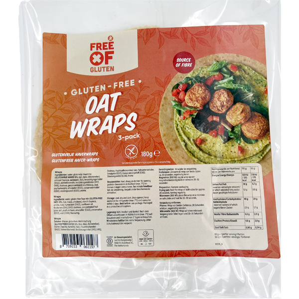 Free Of Gluten Haver Wraps 3x60g