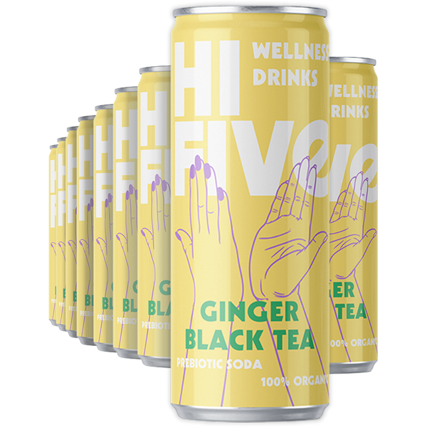 12st Hi-Five Ginger Black Tea Prebiotic Soda 250ml