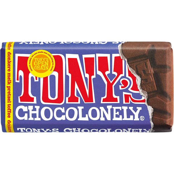 Tony's Chocolonely Donkere Melk Pretzel Toffee 90g