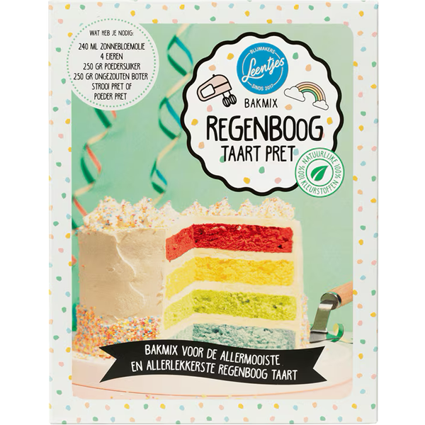 Leentjes Bakmix Regenboog Taart Pret 300g
