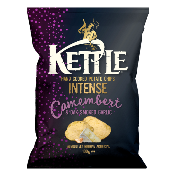 Kettle Intense Camembert Garlic chips 100g