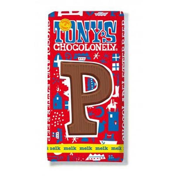 Tony's Chocolonely Melkchocolade letterreep P 180g